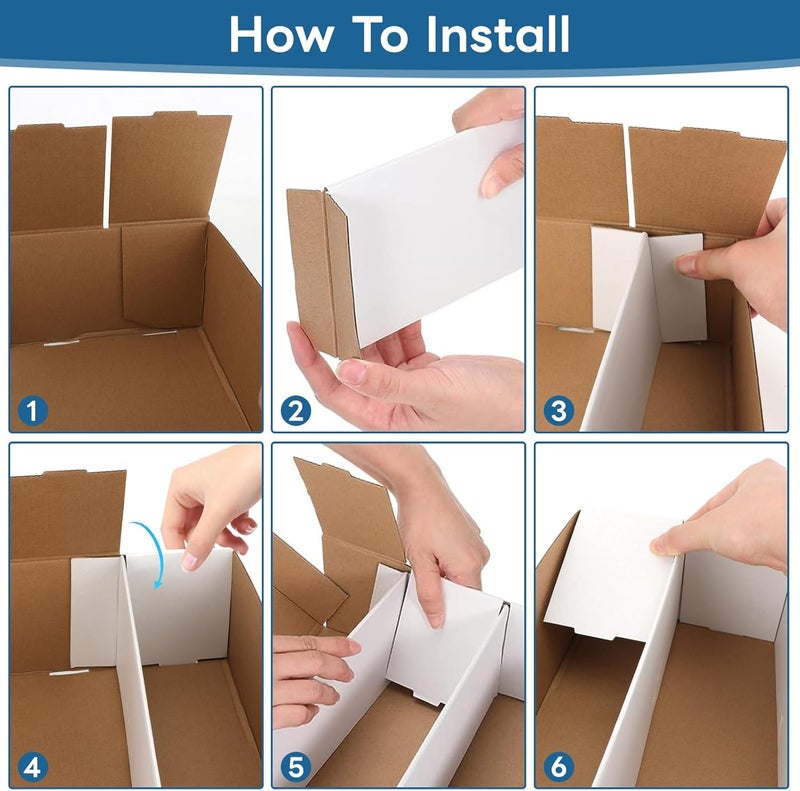 HIMOMO Trading Card Storage Box 3120 Count Collector Cards Box White Sports Card Storage Boxes Card Sorting Tray Cases Cards Collection Trading Cards Box for Soccer Basketball Cards(6 Set) - Image 3
